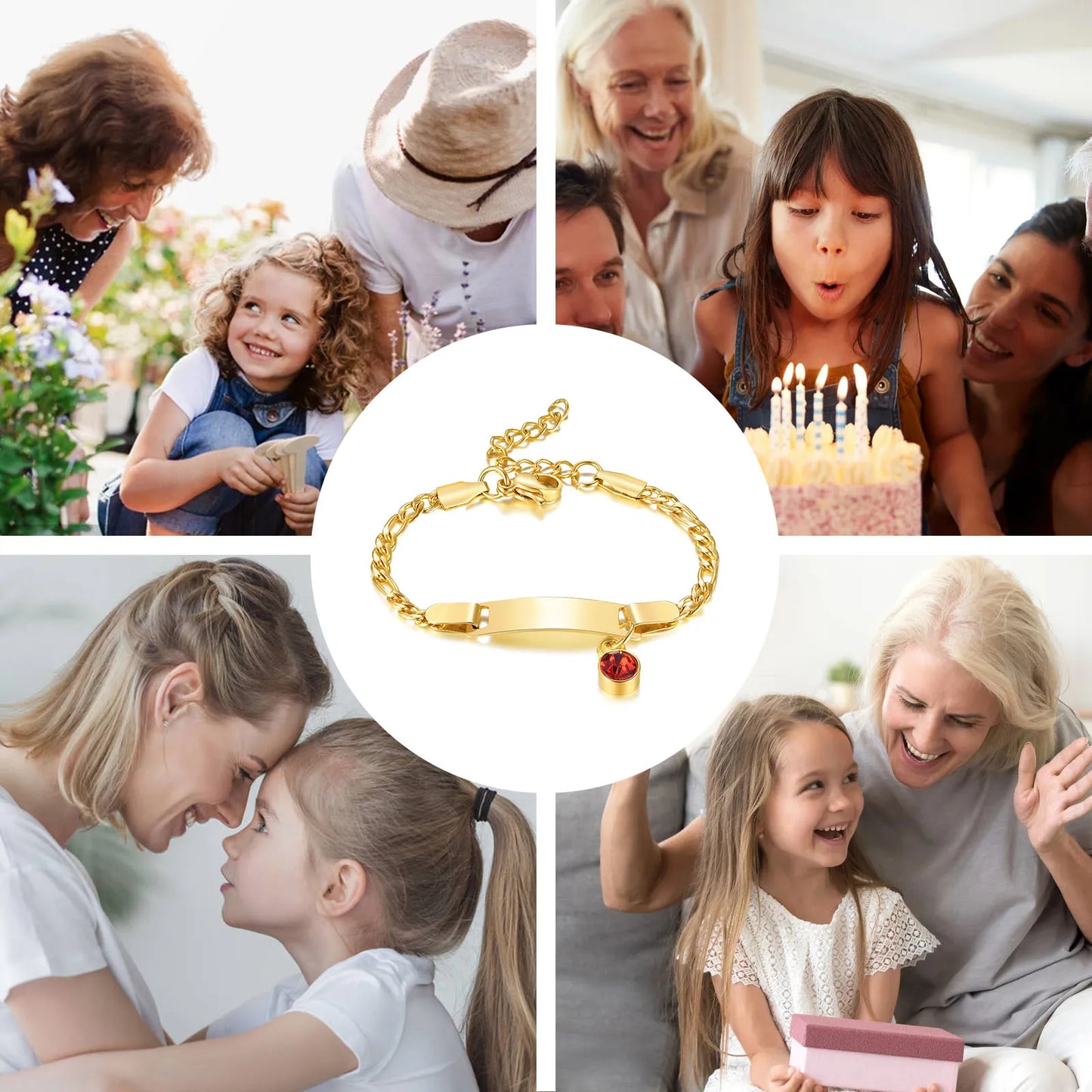 Pulsera Personalizada con Piedra de Nacimiento para Bebé - Tesoro Único 🌟