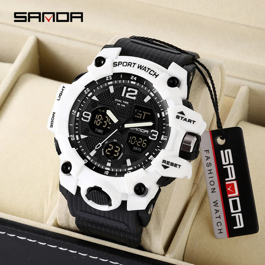 Reloj Deportivo LED Impermeable SANDA - Estilo Militar ¡Resalta tu Elegancia!