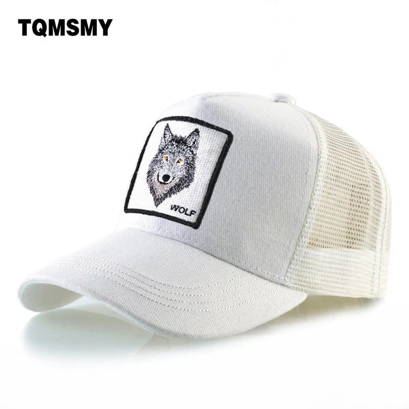 Gorra de Béisbol Bordada de Lobo Hip Hop Unisex