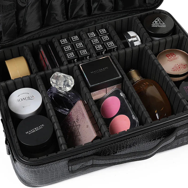 Organizador de Maquillaje de Cuero PU: Elegancia y Funcionalidad ¡En Todo Momento!