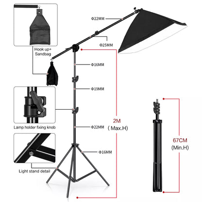 Kit de Iluminación Softbox y Fondo 2x2M: Profesional y Completo