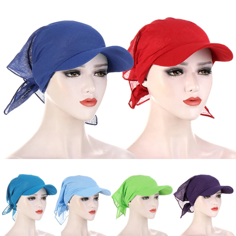 Gorra Visera con Pañuelo Turbante ¡Estilo y Protección en uno! 🌟