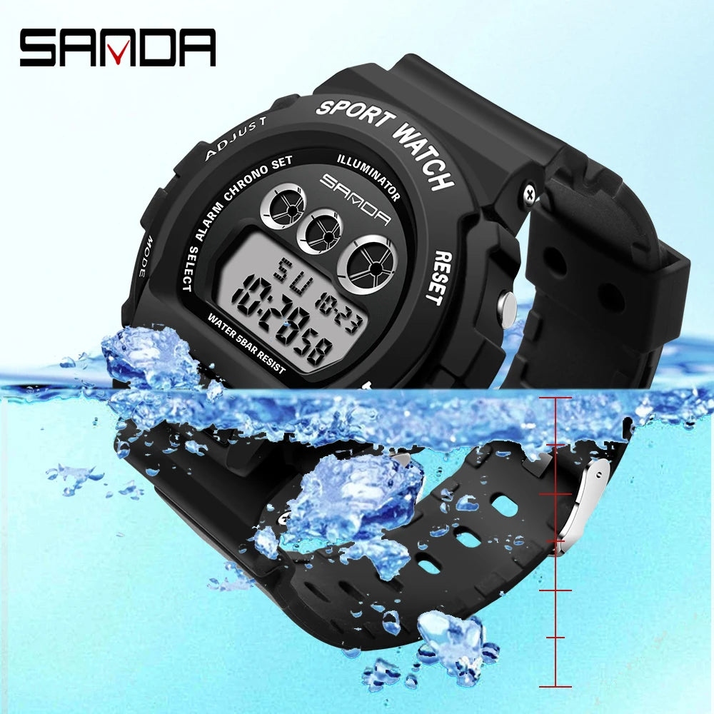 Reloj Digital de Deportes SANDA para Hombres - Resistente y Funcional