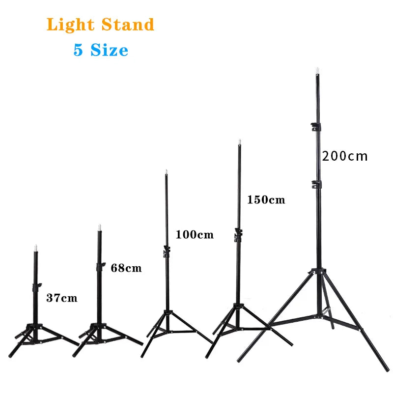 Trípode de Fotografía de 200cm con Soportes de Luz y Cabeza de Tornillo 1/4