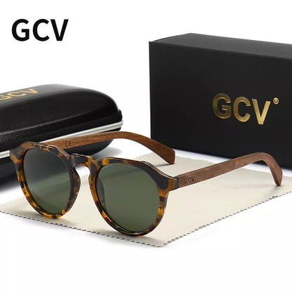 GCV Walnussholz-Sonnenbrille im Schildpatt-Stil wertet Ihren Look auf! 🌟