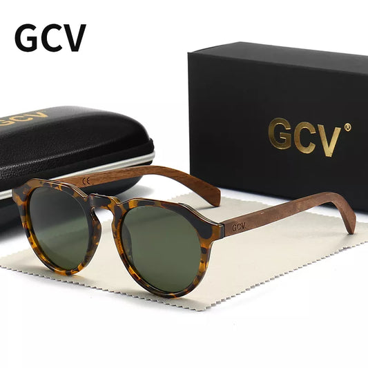 Gafas de Sol de Madera de Nogal GCV con Estilo de Carey ¡Eleva tu Look! 🌟