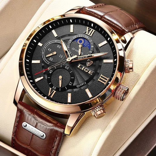 Reloj de Cuero LIGE para Hombre: Lujo y Funcionalidad