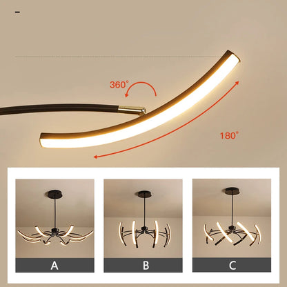 Lámpara de Techo LED MDWELL - Acabado Mate Negro/Blanco - Diseño Ajustable