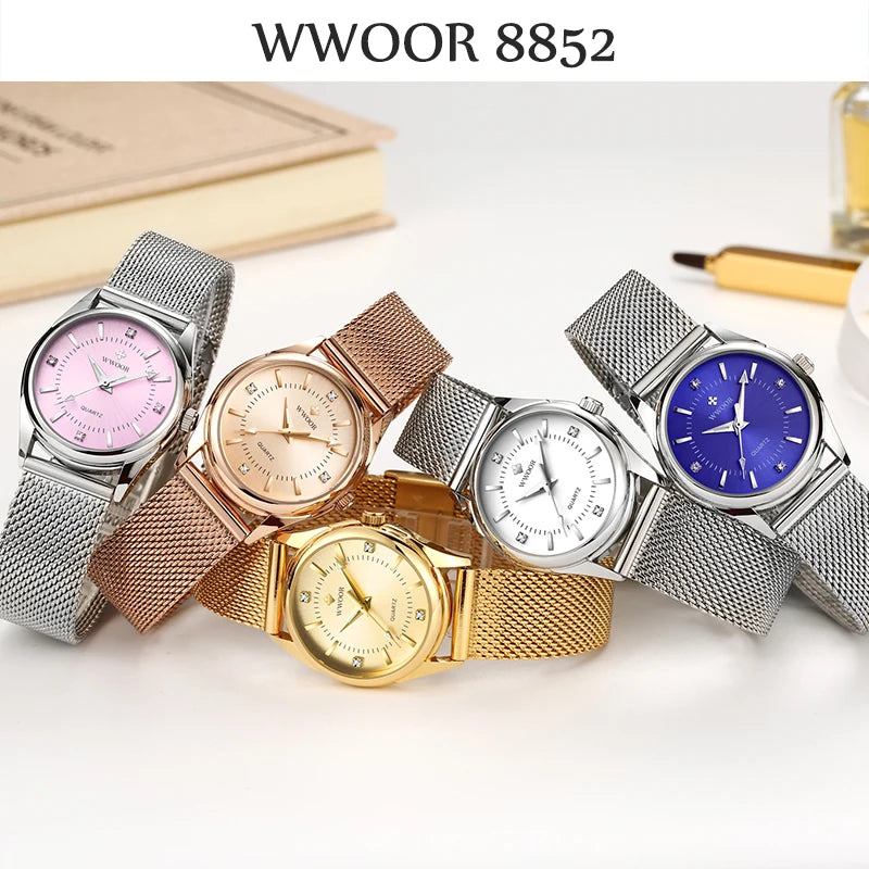 Reloj de Lujo WWOOR Oro con Diamantes - Elegancia Sofisticada