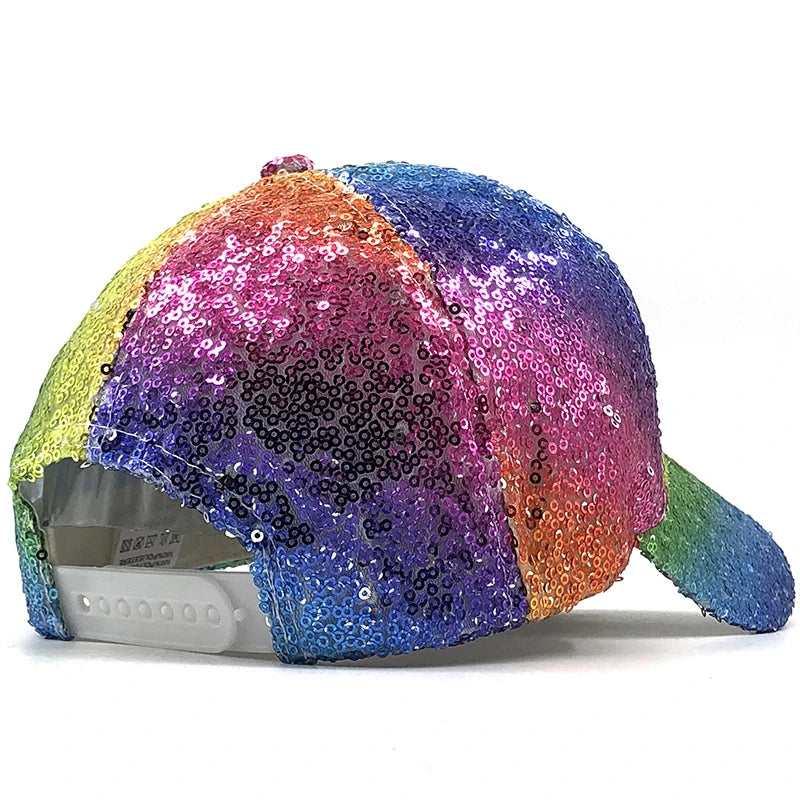 ¡Gorra de Béisbol de Lentejuelas Arcoíris para Mujeres! 🌈