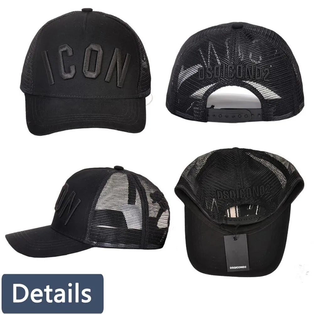 Gorra de Béisbol de Verano DSQICOND2 con Bordado ICON - Estilo y Comodidad en Negro 🧢