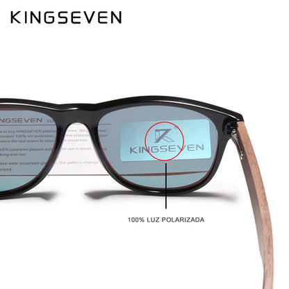 Gafas de Sol de Madera KINGSEVEN: ¡Estilo Natural y Protección UV! 🌿🔥