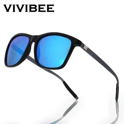 VIVIBEE Luxury Square Polarized Sunglasses Men Driving Blue Mirror Lens Classic Unisex Sun Glasses 2024 Trends Women Shades