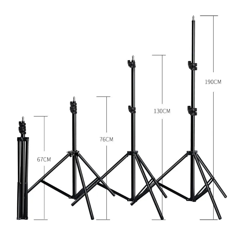 Trípode de Fotografía de 200cm con Soportes de Luz y Cabeza de Tornillo 1/4