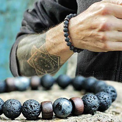 Pulsera Volcánica de Madera de Lava - Conexión con la Naturaleza ¡Única!