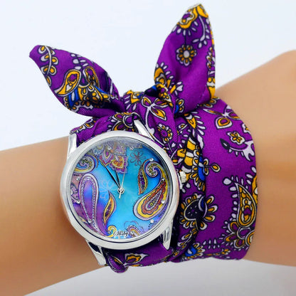 Reloj de Tela de Flores Shsby: Elegancia Floral