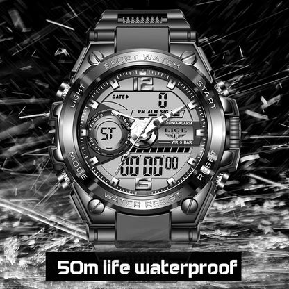 Reloj Militar LIGE Hombre - Resistente al Agua 50m - Estilo Deportivo Funcional