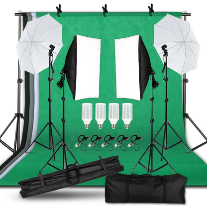 Kit Completo de Estudio Fotográfico: Iluminación Profesional y Fondos Profesionales 📸