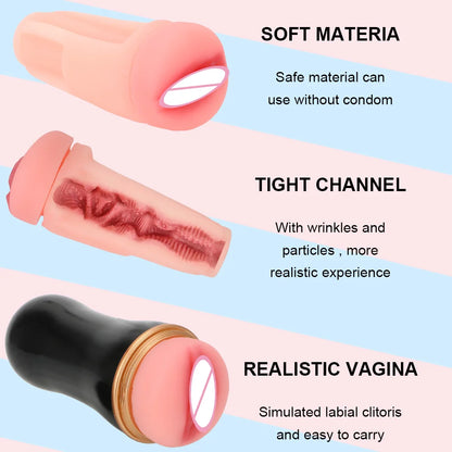 Masturbador Masculino Vaginal VATINE 16cm: Placer Realístico y Discreto