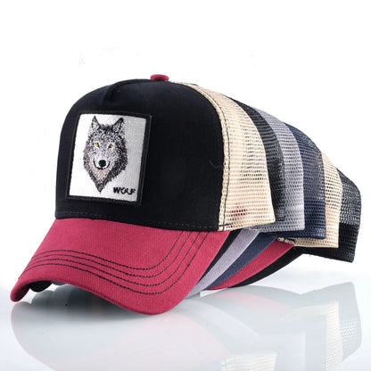 Gorra de Béisbol Bordada de Lobo Hip Hop Unisex