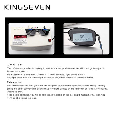 KINGSEVEN 2022 Brand Classic Square Polarized Sunglasses Men's Driving Male Sun Glasses Eyewear UV Blocking Oculos N7906