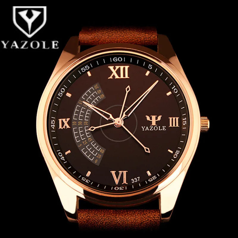 Reloj de Negocios YAZOLE Top Brand con Correa de Cuero - ¡Lujo y Elegancia en tu Muñeca!