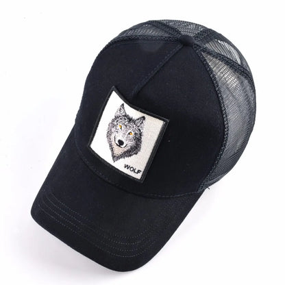 Gorra Trucker Snapback de Moda con Bordado de Lobo 🧢