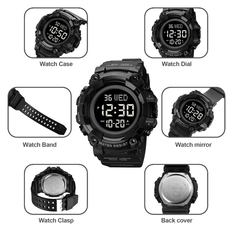 Reloj Digital de Lujo SKMEI con Doble Huso Horario