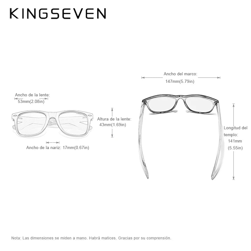 Gafas de Sol de Madera KINGSEVEN: ¡Estilo Natural y Protección UV! 🌿🔥