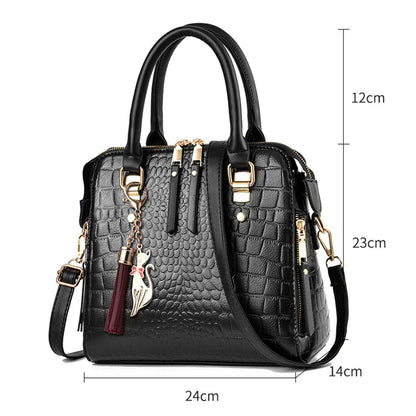 2022 Retro Alligator Women Luxury PU Leather Handbags Female Tassel Designer Shoulder Messenger Bags Casual Ladies Tote Bolsas