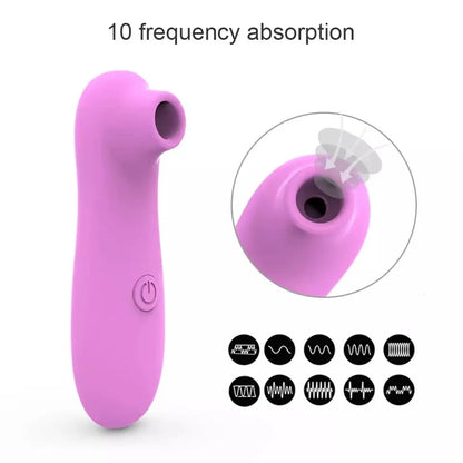 Vibrador de Silicona con Succión Vaginal 10 Modos PAQIN