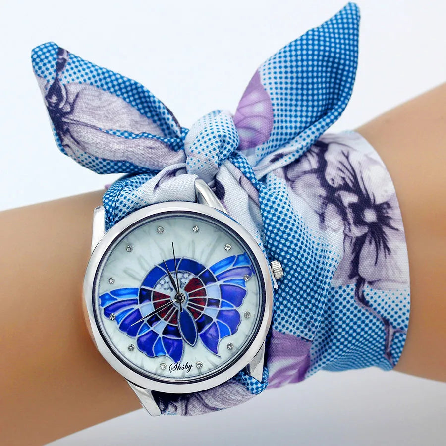 Reloj de Tela de Flores Shsby: Elegancia Floral