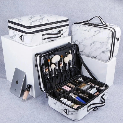 Organizador de Maquillaje de Cuero PU: Elegancia y Funcionalidad ¡En Todo Momento!