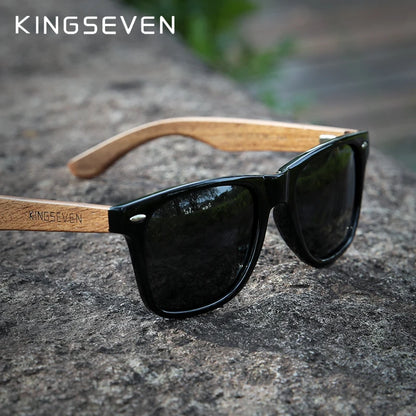 Gafas de Sol de Madera KINGSEVEN: ¡Estilo Natural y Protección UV! 🌿🔥