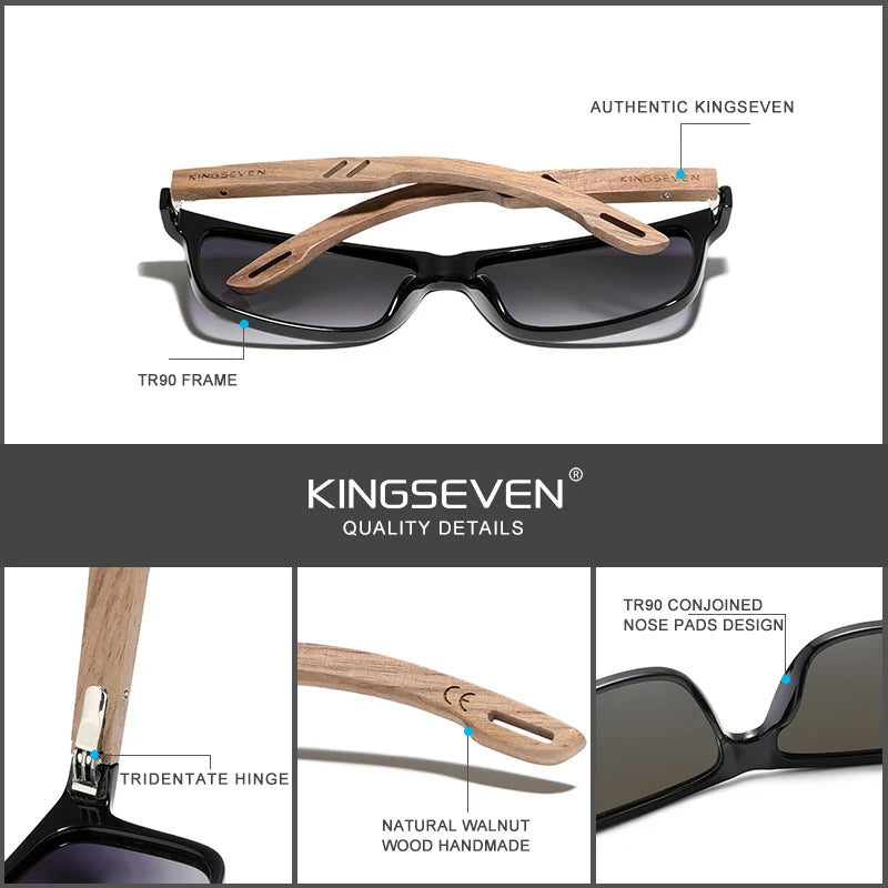 Gafas de Sol de Madera KINGSEVEN - Estilo y Protección UV400 🌲