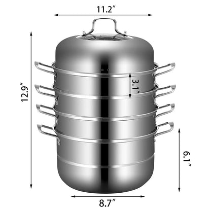 Vaporera de Alimentos de 5 Capas de VEVOR 28cm/30cm - Cocina Saludable y Eficiente