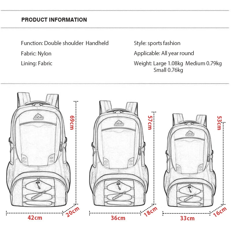 Mochila de Montaña YFMS - 50L de Capacidad - Resistente al Agua - Diseño Espacioso - Versátil - ¡Aventuras sin Límites! 🌲