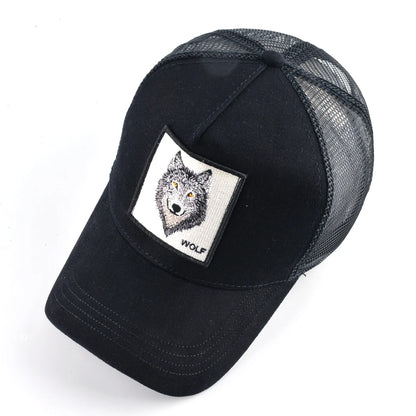 Gorra de Béisbol Bordada de Lobo Hip Hop Unisex