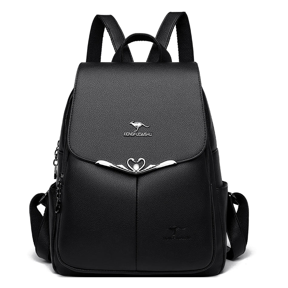 Luxury Designer Fashion Backpack for Women School Bags Pu Leather Female Large Capacity Travel Bagpack Ladies Laptop Backpack