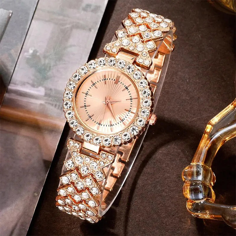 Reloj de Mujer Diamond en Oro Rosa con Cristales Rhinestone