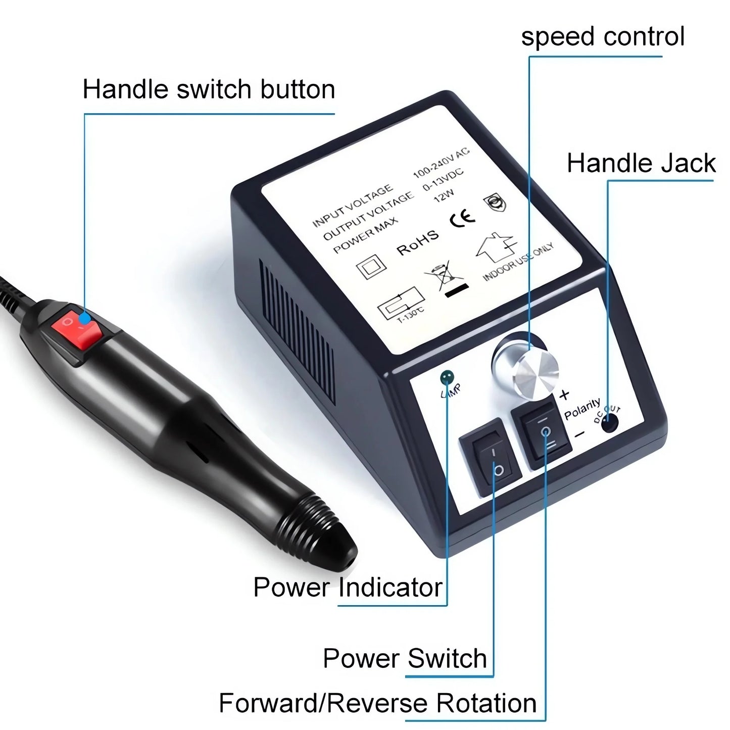 Set de Máquina de Manicura Eléctrica PAQIN a 20000 RPM