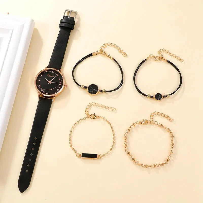 Set de 5 Relojes de Moda para Mujer con Esfera de Cielo Estrellado by SHAARMS