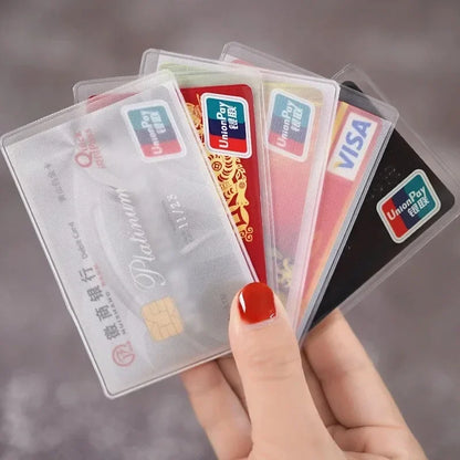 10PCS Frosted Horizontal/Vertical Style Transparent Plastic Card Sleeve PVC Scratchproof Dustproof Bank Card Business Card Cover