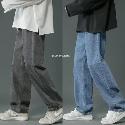 Pantalones de Pierna Ancha Recta de Estilo Hong Kong - Primavera/Verano 2024