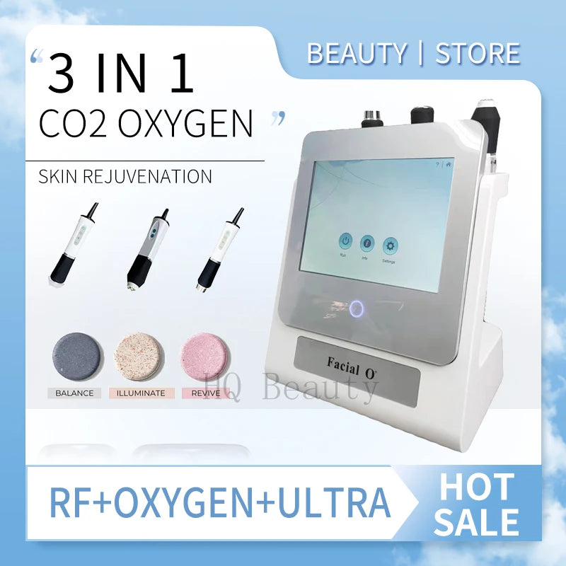 Máquina de Belleza 3 en 1 CO2 Oxígeno RF: ¡Piel Radiante sin Cirugía!