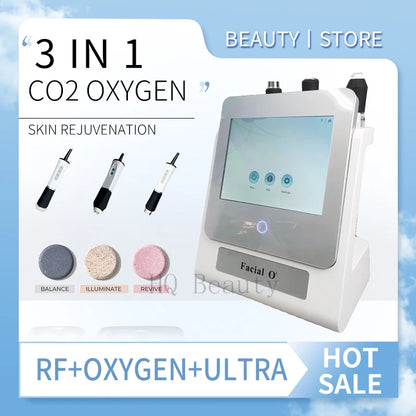 Máquina de Belleza 3 en 1 CO2 Oxígeno RF: ¡Piel Radiante sin Cirugía!