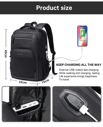 Mochila de Negocios Resistente al Agua para Hombre 15.6" - Bange