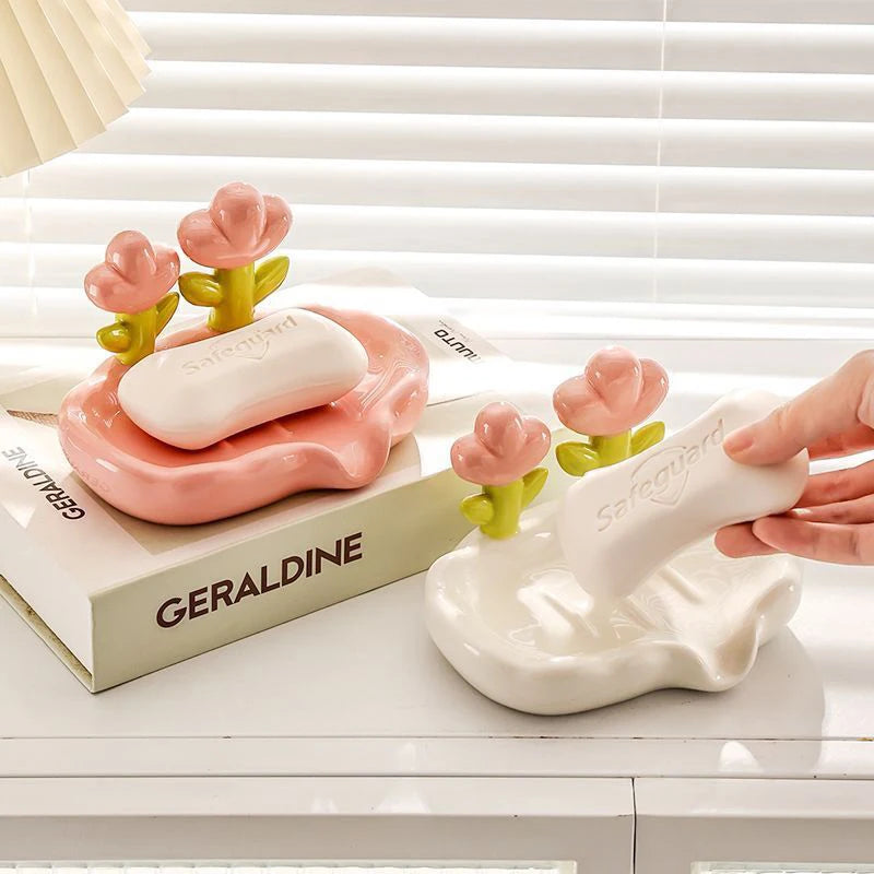 Portasahumerios Floral Creativo Auto-drenante Anti-deslizante - ¡Adorna tu baño con estilo! 🌸