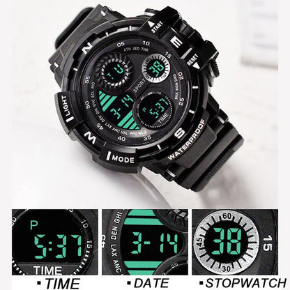 Reloj Digital Deportivo YIKAZE Negro para Hombres - Resistente al Agua - Funciones Múltiples - Envío Rápido