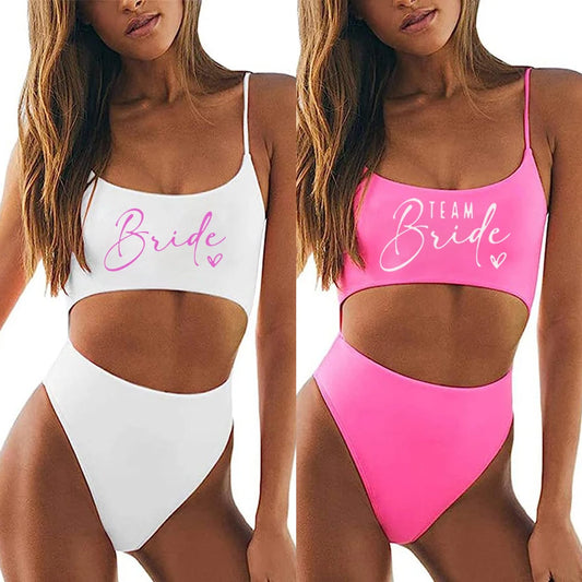 Traje de Baño Monokini Team Bride Swimwear - ¡Brilla en tu Fiesta de Novia!